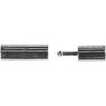 Magnetische sluiting, verzilverd, afm 3x14 mm, gatgrootte 2 mm, 40 stuk/ 1 doos