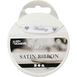 Satijnlint, wit, B: 10 mm, 8 m/ 1 rol