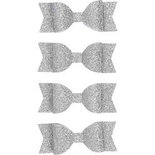 Strikken, glitter zilver, afm 31x85 mm, 4 stuk/ 1 doos