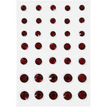 Strasstenen, rood, ronde kegel, afm 6+8+10 mm, 35 stuk/ 1 doos