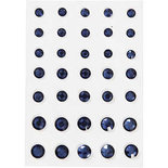 Strasstenen, blauw, ronde kegel, afm 6+8+10 mm, 35 stuk/ 1 doos