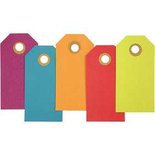 Cadeaulabels, diverse kleuren, afm 4x8 cm, 250 gr, 20 stuk/ 1 doos