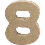 Cijfer, 8, H: 10 cm, B: 7,6 cm, dikte 1,7 cm, 1 stuk