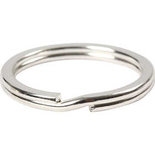 Sleutelring, verzilverd, d 28 mm, 4 stuk/ 1 doos