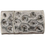 Magnetische sluiting, antiek zilver, afm 7x29 mm, gatgrootte 3x10 mm, 1 stuk