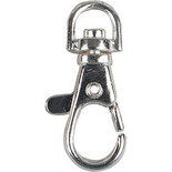 Karabijnsluiting / Sleutelhanger, verzilverd, d: 40 mm, 15 stuk/ 1 doos