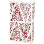 Papieren zakken, h: 21 cm, afm 6x12 cm, , Kerstbomen, 10stuks, 80 gr