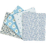 Patchwork stof, lichtblauw, 45x55 cm, 100 gr, 4 stuk