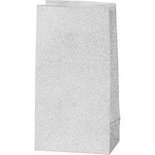 Papieren zakken, zilver, H: 17 cm, afm 6x9 cm, 120 gr, 8 stuk/ 1 doos