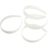 Haarbanden, wit, B: 25 mm, 5 stuk/ 1 doos