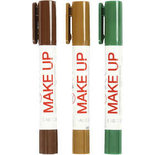 Playcolor Make up, lichtbruin, donkerbruin, groen, camouflage, 3x5gr