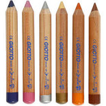 Schmink potloden, extra kleuren, L: 9 cm, 6 stuk/ 1 doos