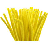 Chenilledraad, geel, L: 30 cm, dikte 6 mm, 50 stuk/ 1 doos