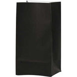 Papieren zakken, zwart, H: 17 cm, afm 6x9 cm, 80 gr, 10 stuk/ 1 doos