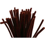 Chenilledraad - antiek rood - L: 30 cm - dikte 6 mm - 50 stuk