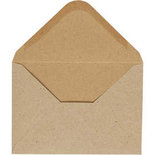 Envelop, naturel, afmeting envelop 11,5x16 cm, 110 gr, 10 stuk/ 1 doos