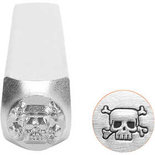 Embossing stempel, afm 6 mm, l: 65 mm, , doodskop, 1stuk
