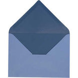 Envelop, lichtblauw/donkerblauw, afm 11,5x16 cm, 100 gr, 10stuks