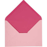 Envelop, roze, afmeting envelop 11,5x16 cm, 100 gr, 10 stuk/ 1 doos
