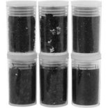 Glitter en pailletten, zwart, 6x5 gr/ 1 doos