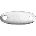 Metalen label, afm 12x33 mm, gatgrootte 4,2 mm, dikte 1,13 mm, 2 stuk/ 1 doos