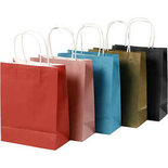 Papieren zakken, diverse kleuren, H: 23 cm, B: 18x9 cm, 125 gr, 10 stuk/ 1 doos