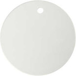 Label porselein, wit, d: 15 cm, dikte 0,5 cm, 1 stuk