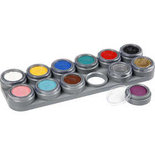 Grimas Schmink - Schminkpalet, diverse kleuren, 12x2,5 ml/ 1 stuk