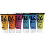 A-Color acrylverf, diverse kleuren, glitter, 6x20 ml/ 1 doos