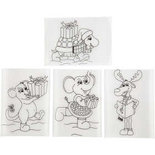 Krimpfolie met motieven, vel 10,5x14,5 cm, mat transparant, kerstmis, 36vellen