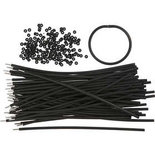 Armbanden, zwart, L: 20 cm, dikte 4 mm, 48 set/ 1 doos