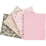 Patchwork stof, roze, afm 45x55 cm, 100 gr, 4 stuk/ 1 doos