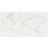 Canvas met goudkleurige motieven, wit, H: 12,7 cm, B: 25,4 cm, 1 stuk