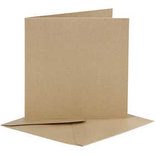 Parelmoer kaarten en enveloppen, afmeting kaart 12,5x12,5 cm, afmeting envelop 13,5x13,5 cm, goud, 10sets