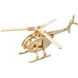 3D Houten constructie set, helicopter, afm 26,5x14x26 cm, triplex, 1stuk