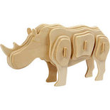 3D Puzzel, neushoorn, afm 16x4x8 cm, triplex, 1stuk