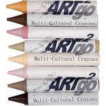 Waskrijt, skin colours, L: 10 cm, d: 15 mm, 8 stuk/ 1 doos