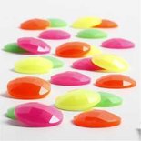 Cabochons, d: 14 mm, dikte 4 mm, neon kleuren, 300stuks