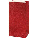 Papieren zakken, rood, H: 17 cm, afm 6x9 cm, 200 gr, 8 stuk/ 1 doos