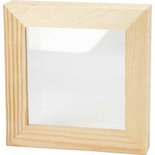 3D lijst met glas, D: 2,5 cm, afm 12,3x12,3 cm, 1 stuk