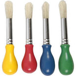Kinderkwasten, L: 11,5 cm, d 13 mm, B: 11 mm, rond, 4 stuk/ 1 doos