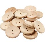 Houten knopen, d: 23 mm, gatgrootte 2 mm, china berry, 2 gaten, 20stuks