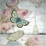 Servetten, afm 33x33 cm, zomer in Parijs, 20stuks
