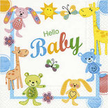 Servetten, Hello Baby, afm 33x33 cm, 20 stuk/ 1 doos