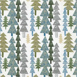 Servetten, afm 33x33 cm, , moderne kerstbomen, 20stuks