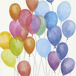 Servetten, afm 33x33 cm, ballonnenfeest, 20stuks