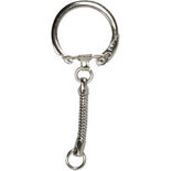 Sleutelhanger met ketting, L: 6 cm, d 2,3 cm, 25 stuk/ 1 doos