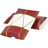 Cadeaudoosjes, goud, rood, wit, trommel, afm 14,9x9,4x2,5 cm, 300 gr, 3 stuk/ 1 doos