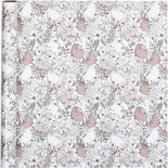 Inpakpapier, b: 70 cm, 80 gr, bruin, beige, wit, roze, bloemen, 4m
