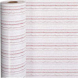 Inpakpapier, rood, wit, doodles, B: 57 cm, 80 gr, 150 m/ 1 rol